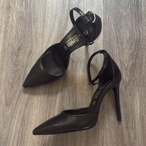 Nila & Nila Black Women's Heels Pointed Toe Ankle Strap Stiletto Heel Pumps